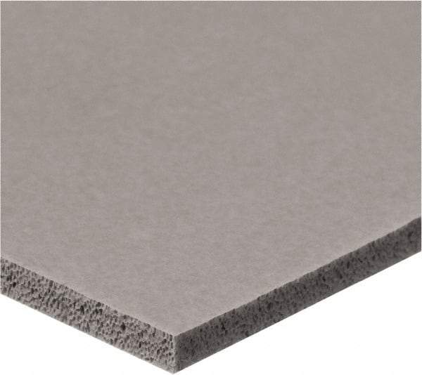 Value Collection - 1/2" Thick x 3/4" Wide x 6' Long Gray Closed Cell Silicone Foam Rubber Roll - Stock Length, Adhesive Back, -60°F to 400°F - Exact Tool & Supply