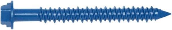 Powers Fasteners - 1/4" Diam, 5" OAL, Phillips Drive, Concrete Screw & Masonry Fastener - Carbon Steel, Perma-Seal Finish, Includes #3 Phillips Bit - Exact Tool & Supply