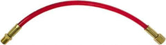 PRO-SOURCE - 1/4" ID 1' Long Lead-In Whip Hose - FNPT x MNPT Swivel Ends, 200 Working psi, 165°, 1/4" Fitting, Transparent Red - Exact Tool & Supply