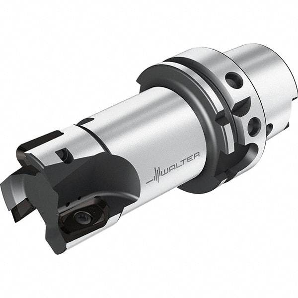 Walter - 50mm Cut Diam, 15mm Max Depth of Cut, 63mm Shank Diam, 141.9mm OAL, Indexable Square Shoulder End Mill - HSK63A Taper Shank, 0° Lead Angle, Through Coolant, Series M2131-H - Exact Tool & Supply