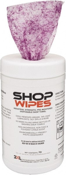 2XL - Pack of (6) 70-Sheet Cans Pre-Moistened Shop Towel/Industrial Wipes - Exact Tool & Supply