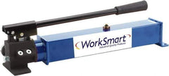 Value Collection - 2 Stage, 2" Piston Diam, 3/8 NPTF, 0.81 & 0.14 Cu In Per Stroke, Manual Hydraulic Pump - 122 Cu In Reservoir, 0.82" Piston Stroke, 200 psi First Stage, 10,000 psi Second Stage - Exact Tool & Supply