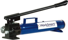 Value Collection - 2 Stage, 2" Piston Diam, 3/8 NPTF, 0.81 & 0.14 Cu In Per Stroke, Manual Hydraulic Pump - 67 Cu In Reservoir, 0.82" Piston Stroke, 200 psi First Stage, 10,000 psi Second Stage - Exact Tool & Supply