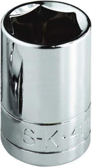 SK - 5/8", 1/4" Drive, Standard Hand Socket - 6 Points, Steel, Chrome Finish - Exact Tool & Supply