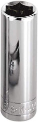 SK - 1/4" Drive, Deep Hand Socket - 6 Points, Steel, Chrome Finish - Exact Tool & Supply