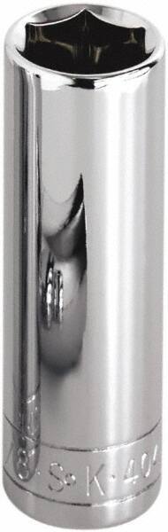SK - 1/4" Drive, Deep Hand Socket - 6 Points, Steel, Chrome Finish - Exact Tool & Supply