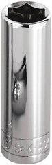 SK - 1/4" Drive, Deep Hand Socket - 6 Points, Steel, Chrome Finish - Exact Tool & Supply
