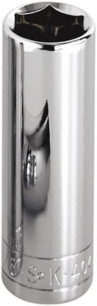 SK - 1-1/2", 1/2" Drive, Deep Hand Socket - 6 Points, Steel, Chrome Finish - Exact Tool & Supply