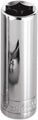 SK - 3/8", 1/2" Drive, Deep Hand Socket - 6 Points, Steel, Chrome Finish - Exact Tool & Supply