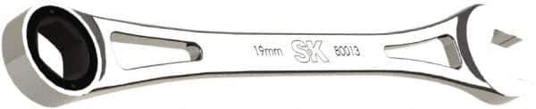 SK - 19mm 6 Point Combination Wrench - 12" OAL, Steel, Full Polish Finish - Exact Tool & Supply