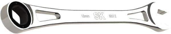 SK - 18mm 6 Point Combination Wrench - 11-1/2" OAL, Steel, Full Polish Finish - Exact Tool & Supply