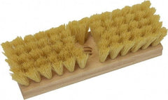 O-Cedar - 2" Bristle Length, Tampico Deck Scrub Brush - 10" Long x 3" Wide Head, 10" OAL, Beige, Wood Block - Exact Tool & Supply