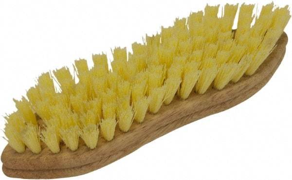 O-Cedar - 1" Bristle Length, Tampico Scrub Brush - 11" Long x 3" Wide Head, 11" OAL, Beige, Wood Block - Exact Tool & Supply
