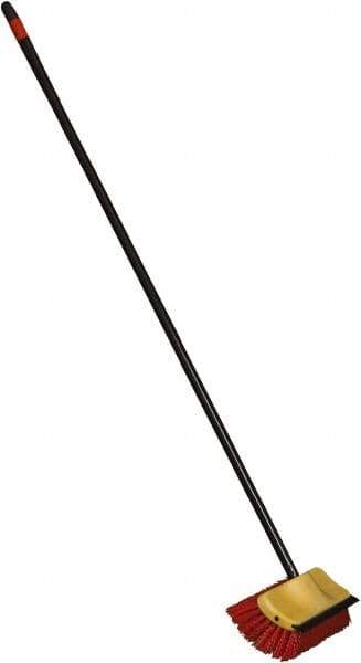 O-Cedar - 2" Bristle Length, Polypropylene Scrub Brush - 10" Long x 5" Wide Head, 10" OAL, Red, Plastic Block - Exact Tool & Supply