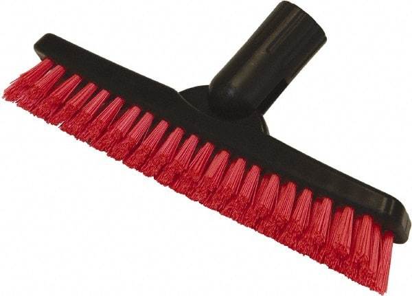 O-Cedar - 1-1/2" Bristle Length, Polyester Utility Scrub Brush - 9" Long x 1-1/2" Wide Head, 9" OAL, Red, Plastic Block - Exact Tool & Supply