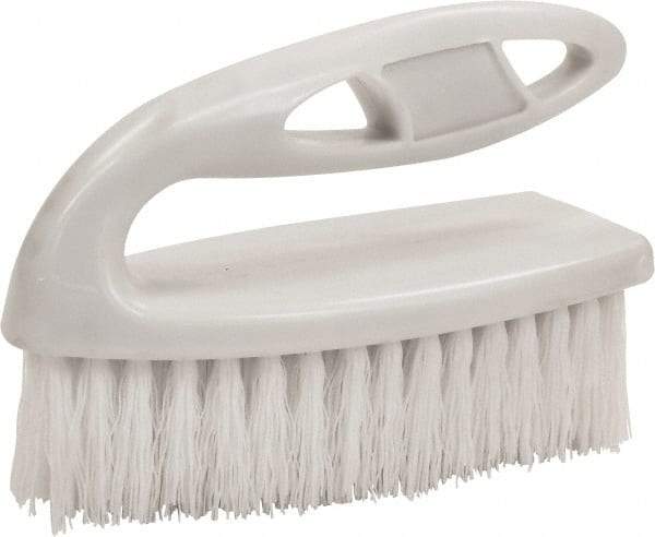 O-Cedar - 1" Bristle Length, Polypropylene Scrub Brush - 6" Long x 3" Wide Head, 6" OAL, White, Plastic Block - Exact Tool & Supply