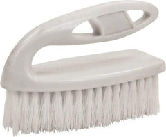 O-Cedar - 1" Bristle Length, Polypropylene Scrub Brush - 6" Long x 3" Wide Head, 6" OAL, White, Plastic Block - Exact Tool & Supply