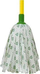 O-Cedar - White & Green Deck Mop - 4-1/2" Long x 3" Wide Head, 48" Long Handle, Rayon/Polyester Head - Exact Tool & Supply