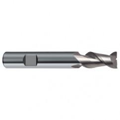 8mm Dia. - 63mm OAL - 45° Helix Bright Carbide End Mill - 2 FL - Exact Tool & Supply