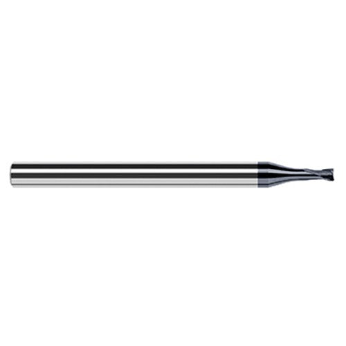 End Mills for Hardened Steels - Finishers - 0.2500″ (1/4″) Cutter Diameter × 0.0600″ Radius × 0.2000″ Length of Cut × 0.7500″ (3/4″) Reach Carbide Corner Radius End Mill for Hard Milling, 2 Flutes, AlTiN Nano Coated - Exact Tool & Supply