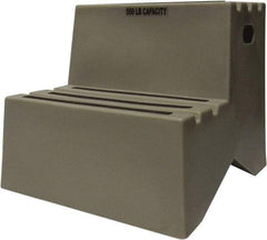 Diversified Plastics - 19-1/2" High x 18-1/8" Wide x 24-1/2" Deep, Gray Step Stool - 500 Lb Capacity - Exact Tool & Supply