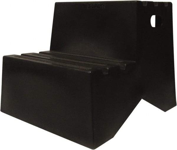Diversified Plastics - 19-1/2" High x 18-1/8" Wide x 24-1/2" Deep, Black Step Stool - 500 Lb Capacity - Exact Tool & Supply