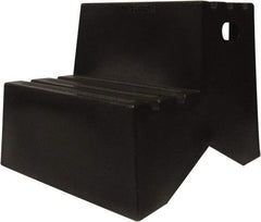 Diversified Plastics - 19-1/2" High x 18-1/8" Wide x 24-1/2" Deep, Black Step Stool - 500 Lb Capacity - Exact Tool & Supply