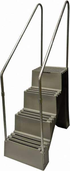 Diversified Plastics - 4 Steps, 6' 1-1/2"' High, Polypropylene Step Stand - 500 Lb Load Capacity, 22" Base Width - Exact Tool & Supply