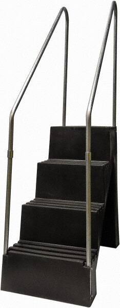 Diversified Plastics - 4 Steps, 6' 1-1/2"' High, Polypropylene Step Stand - 500 Lb Load Capacity, 22" Base Width - Exact Tool & Supply
