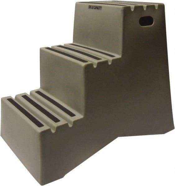 Diversified Plastics - 3 Steps, 2' 5-1/2"' High, Polypropylene Step Stand - 500 Lb Load Capacity, 22-1/2" Base Width - Exact Tool & Supply