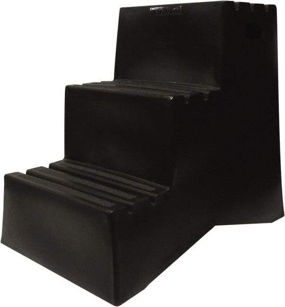 Diversified Plastics - 3 Steps, 2' 5-1/2"' High, Polypropylene Step Stand - 500 Lb Load Capacity, 21" Base Width - Exact Tool & Supply