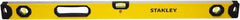 Stanley - Magnetic 48" Long 3 Vial Box Beam Level - Aluminum, Yellow, 1 Level & 2 Plumb Vials - Exact Tool & Supply