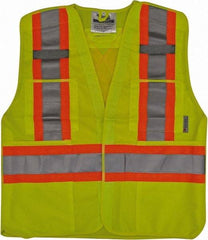 Viking - Size S/M High Visibility Lime Solid Breakaway Vest - 37 to 40" Chest, Hook & Loop Closure, 4 Pockets, Polyester - Exact Tool & Supply