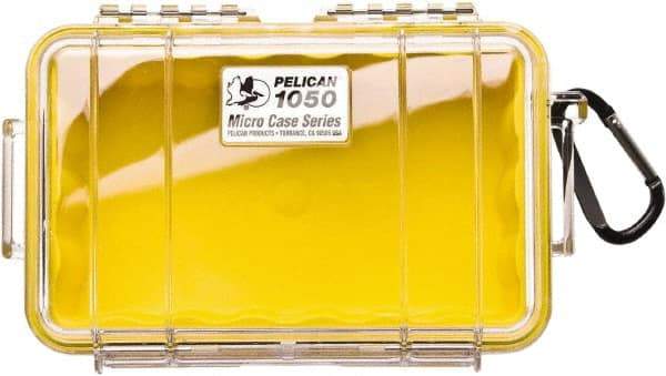 Pelican Products, Inc. - 5-1/16" Wide x 3-1/8" High, Clamshell Hard Case - Clear/Yellow, Polycarbonate - Exact Tool & Supply