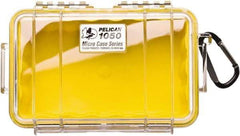 Pelican Products, Inc. - 5-1/16" Wide x 3-1/8" High, Clamshell Hard Case - Clear/Yellow, Polycarbonate - Exact Tool & Supply