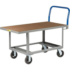 Little Giant - 2,000 Lb Capacity Steel Platform Truck - Steel Deck, 40" OAW, 48" Platform Length, Mold On Rubber Casters - Exact Tool & Supply