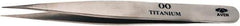 Aven - 4-3/4" OAL OO-SA Precision Tweezers - Fine Straight Point - Exact Tool & Supply