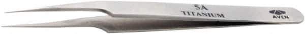 Aven - 4-1/2" OAL 5-SA Precision Tweezers - Straight, High Precision Tips - Exact Tool & Supply