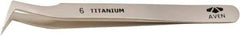 Aven - 4-1/4" OAL 6-SA Precision Tweezers - Bent Point - Exact Tool & Supply