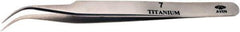 Aven - 4-3/4" OAL 7 Precision Tweezers - Curved Shape, 7A, Fine Tips - Exact Tool & Supply