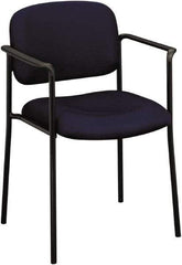 Basyx - Fabric Navy Stacking Chair - Black Frame, 23-1/4" Wide x 21" Deep x 32-3/4" High - Exact Tool & Supply