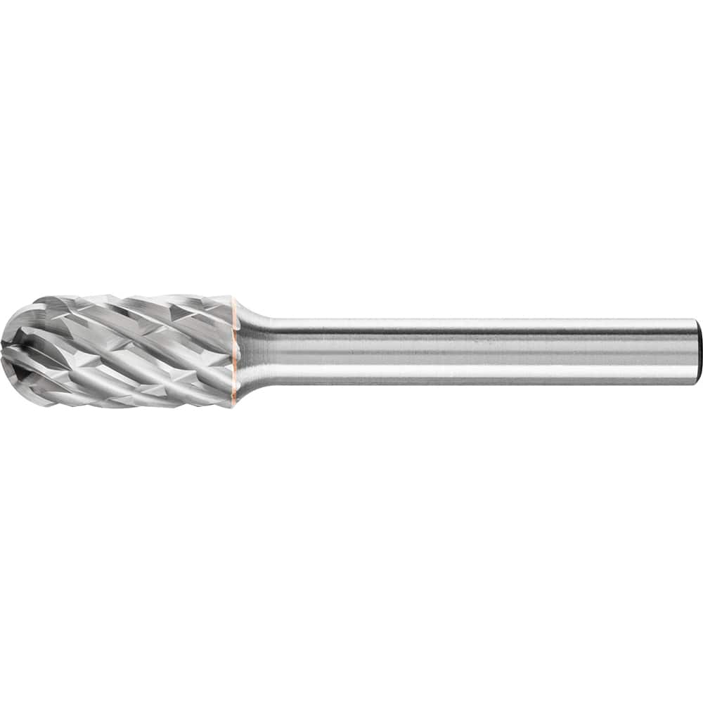 PFERD - SC-3, 3/8" Cut Diam, 1/4" Shank Diam, Carbide End Cut Cylinder with Radius End Burr - Exact Tool & Supply