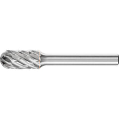 PFERD - SC-3, 3/8" Cut Diam, 1/4" Shank Diam, Carbide End Cut Cylinder with Radius End Burr - Exact Tool & Supply
