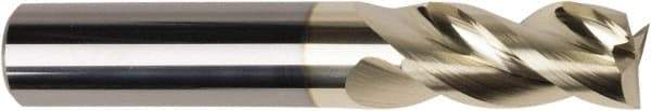 American Tool Service - 3/8", 1-1/2" LOC, 3/8" Shank Diam, 4" OAL, 3 Flute, Solid Carbide Square End Mill - Single End, ZrN Finish, Spiral Flute, Variable° Helix, Centercutting, Right Hand Cut, Right Hand Flute - Exact Tool & Supply