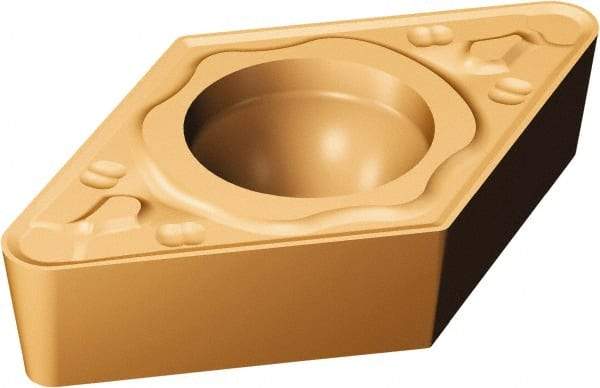 Sandvik Coromant - DCMT32.53 MR Grade 2035 Carbide Turning Insert - TiAlN/TiN Finish, 55° Diamond, 3/8" Inscr Circle, 5/32" Thick, 3/64" Corner Radius - Exact Tool & Supply