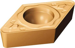 Sandvik Coromant - DCMT32.53 MR Grade 2035 Carbide Turning Insert - TiAlN/TiN Finish, 55° Diamond, 3/8" Inscr Circle, 5/32" Thick, 3/64" Corner Radius - Exact Tool & Supply