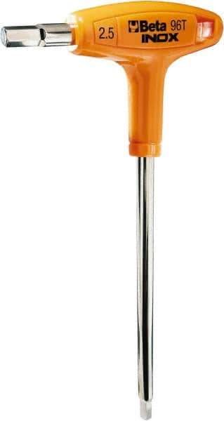 Beta - 5mm Hex, T-Handle Cushion Grip, Hex Key - 7-3/4" OAL, Stainless Steel, Metric System of Measurement - Exact Tool & Supply