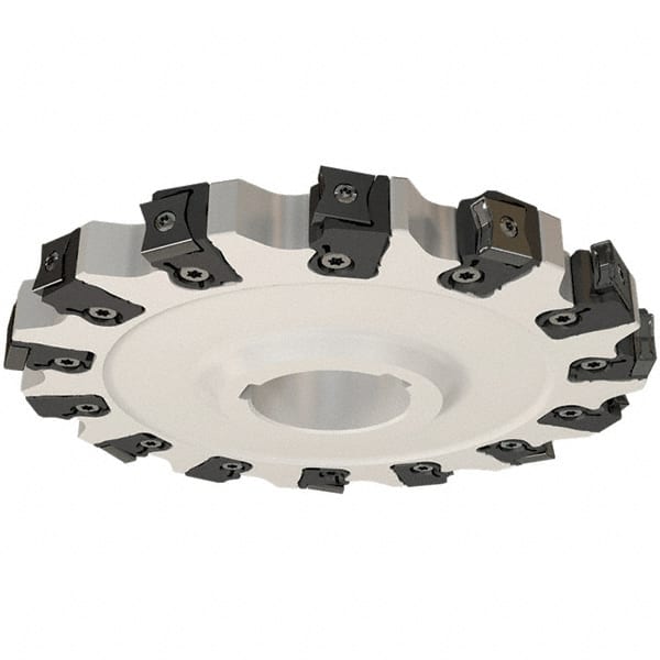 Iscar - Arbor Hole Connection, 0.7441" Cutting Width, 2.5591" Depth of Cut, 200mm Cutter Diam, 1.9685" Hole Diam, 14 Tooth Indexable Slotting Cutter - Exact Tool & Supply