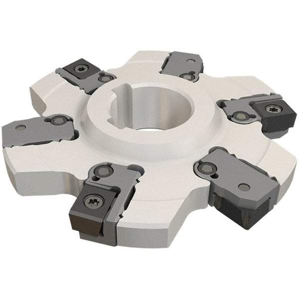 Iscar - Arbor Hole Connection, 0.315" Cutting Width, 1.2598" Depth of Cut, 125mm Cutter Diam, 1.5748" Hole Diam, 8 Tooth Indexable Slotting Cutter - SDN-CALN12 Toolholder, LNET 12-TN, LNET 12-TN-MM, LNET 12..-30X1-N Insert - Exact Tool & Supply
