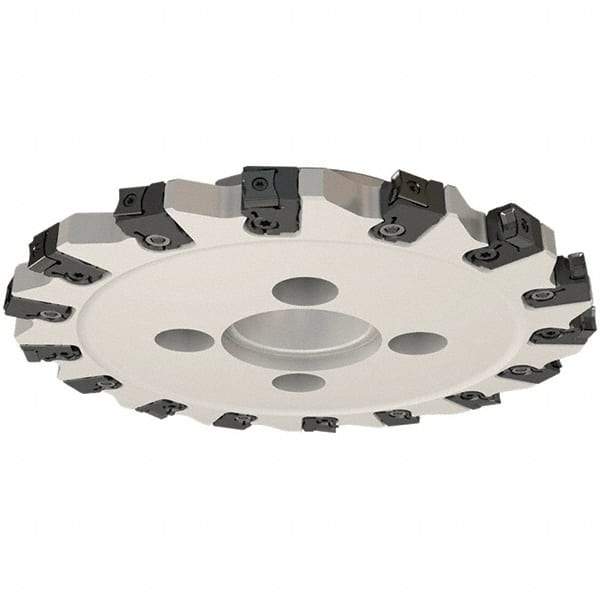 Iscar - Shell Mount B Connection, 0.5512" Cutting Width, 1-1/16" Depth of Cut, 100mm Cutter Diam, 1-1/16" Hole Diam, 6 Tooth Indexable Slotting Cutter - FDN-CALN11 Toolholder, LNHT 1106 PN-N HT, LNHT 1106 PN-R HT Insert - Exact Tool & Supply